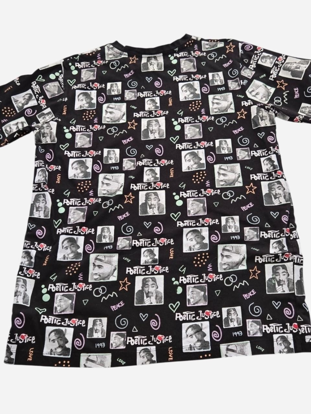 Poetic Justice Tupac Black Graphic Short Sleeve Tee